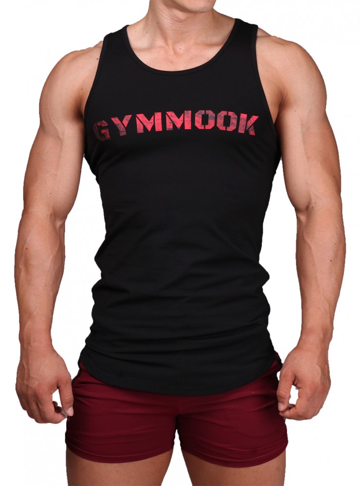 GYMMOOK 소프트 텐션 블러로고 망고 나시