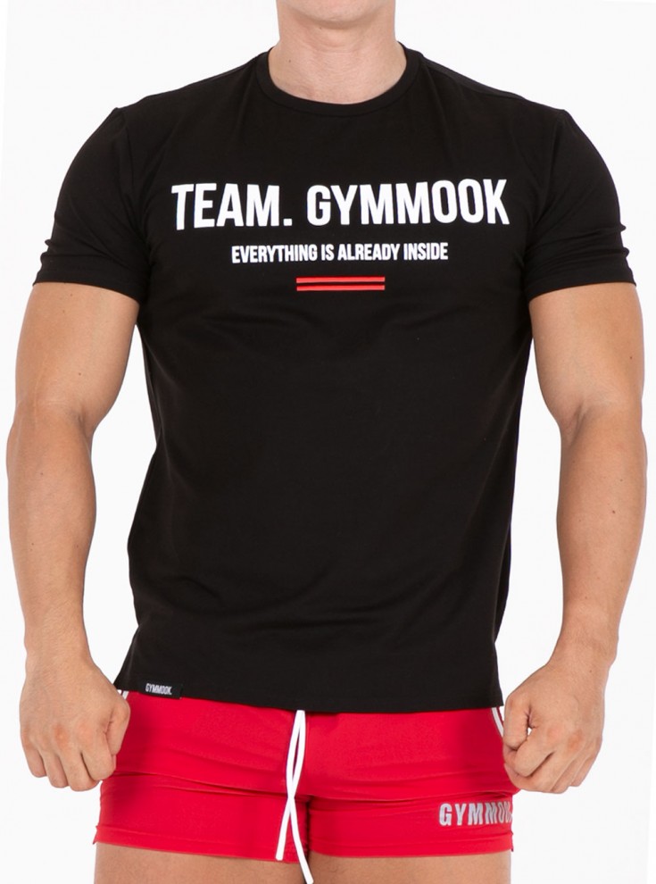 GYMMOOK 팀짐묵 레드 투라인 반팔티